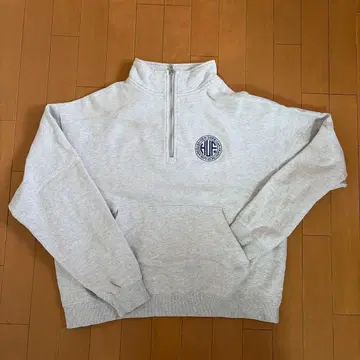 HUF 그레이 하프 지퍼 맨투맨 M