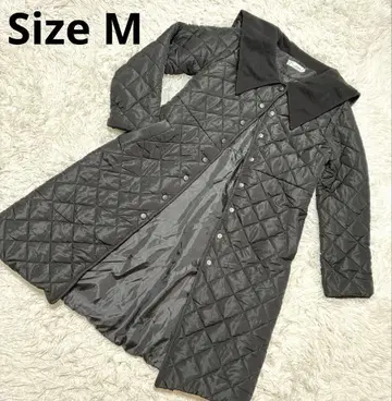 카라 부착 세일러 퀼팅 충전솜 롱 코트