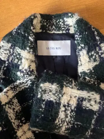 LE CIEL BLEU 체크 무늬 롱 코트