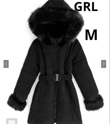 GRL 벨트 포함 퍼 다운 코트[kd13]