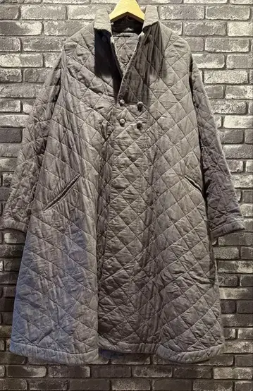 egg 충전솜 퀼팅 롱 코트 그레이