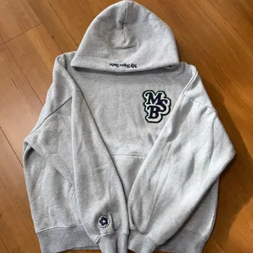 MSB 자수 로고 그레이 후드티