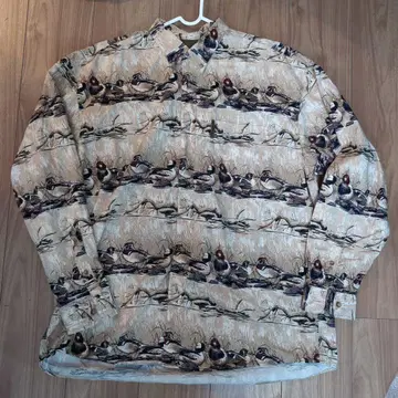 NORTH RIVER 물새 프린트 긴팔 셔츠