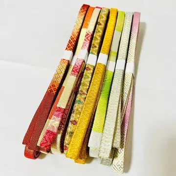 [ 거의 미사용 중고 ] 순수 실크 허리띠 사가가네 8개 묶음 판매