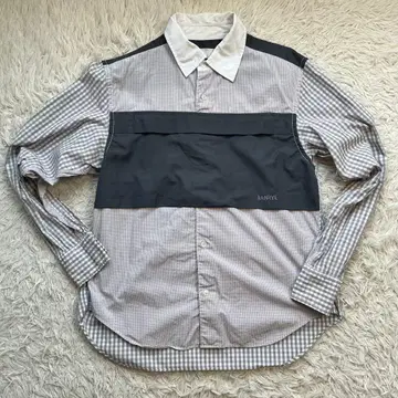 GANRYU 배색 체크 긴팔 셔츠 S garcon 가르송