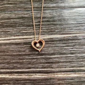 하트 모양 펜던트 목걸이 스타 주얼리 상자, 주머니 포함 핑크 골드