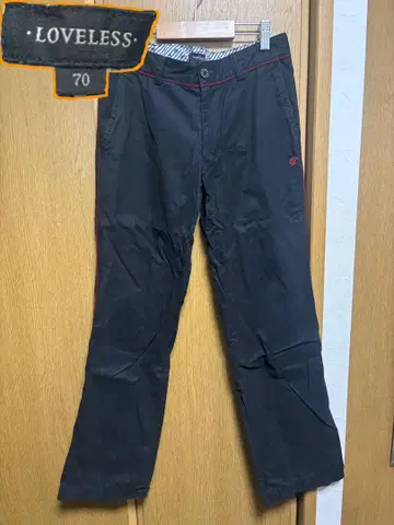 LOVELESS 블랙 치노 팬츠 70