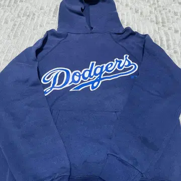 Dodgers 후드 부착 후드티 네이비 빈티지