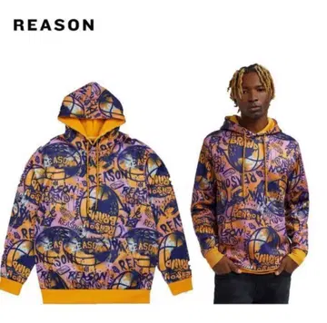 REASON 그래픽 후드티 멀티 컬러