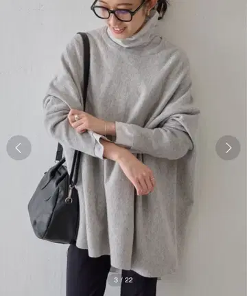 BEARDSLEY*비어즐리 빅 숏 크루넥 니트 그레이 프리