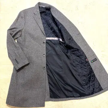 새상품급 HILTON 캐시미어 체스터 코트 그레이 L 사이즈 퀼팅