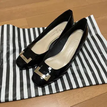 다이애나 DIANA 펌프스 블랙 에나멜 버클 23.5cm