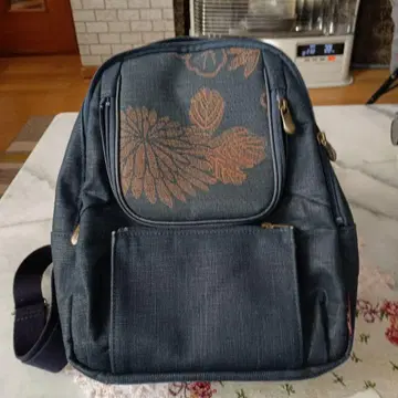 꽃무늬 프린트 숄더백 다크 블루