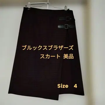 BROOKS BROTHERS 체크 무늬 타이트 스커트