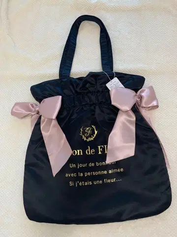 Maison de FLEUR 11주년 더블 리본 토트백 블랙