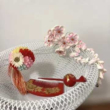 일본 의류용 머리 장식 꽃과 술 장식