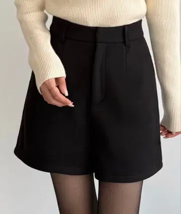 callautia 멜톤 숏팬츠 블랙 M 하이웨스트 숏팬츠