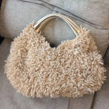 sazaby 퍼 스타일 베이지 숄더백