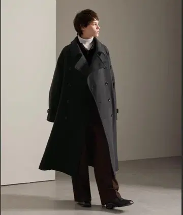 남성용 롱 코트 오버 사이즈