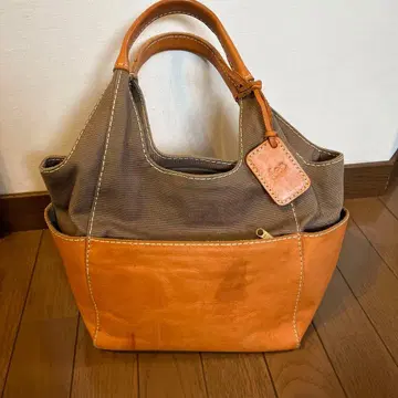 브라운 오렌지 토트백