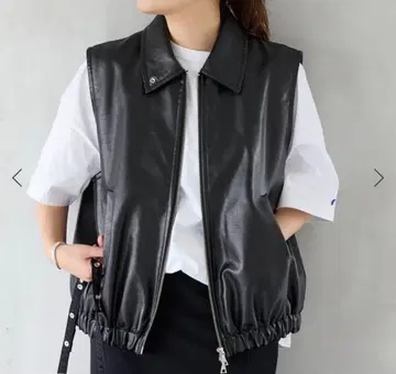 저널 스탠다드 워셔블 인조 가죽 베스트