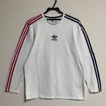 adidas 긴팔 T셔츠 화이트/레드/네이비