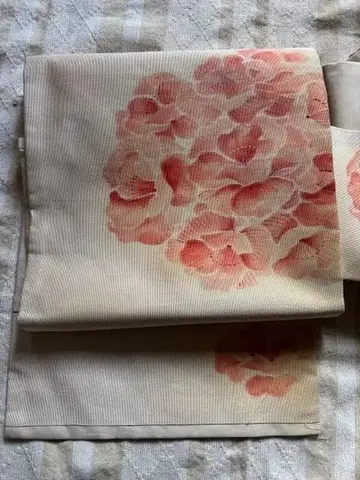 새상품 미사용 모던하고 멋진! 손그림 꽃 나고야 오비 실 포함