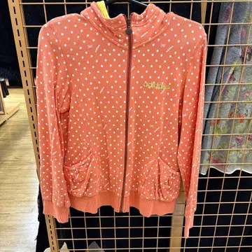 아디다스 네오 adidas neo 자켓 후드티 도트 무늬 오렌지