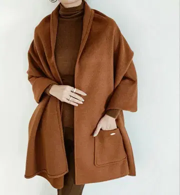 다크 엔젤 울 블렌드 케이프풍 대형 스톨