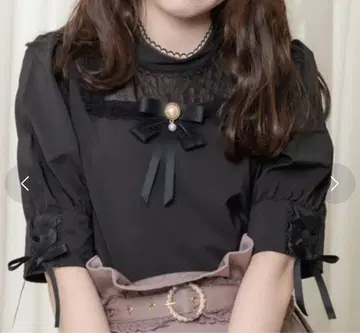 ROJITA 데콜테 레이스 블라우스 블랙