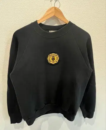 FLUIT OF THE LOOM 90s 래글런 맨투맨 블랙 짧은 기장