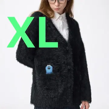 GU 퍼펫 스 오버 사이즈 가디건 블랙 XL