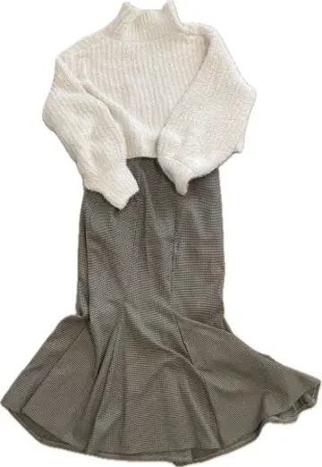 FREE'S MART 체크 무늬 머메이드 스커트 하이웨스트