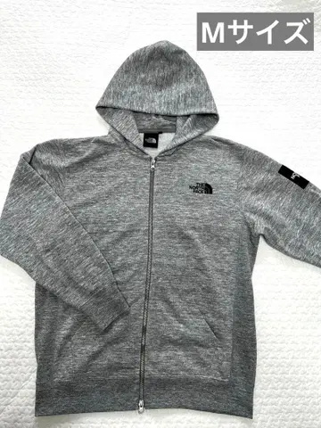 THE NORTH FACE 그레이 스퀘어 로고 풀 집업 후드티 M