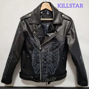 KILLSTAR 뼈 디자인 더블 라이더 자켓
