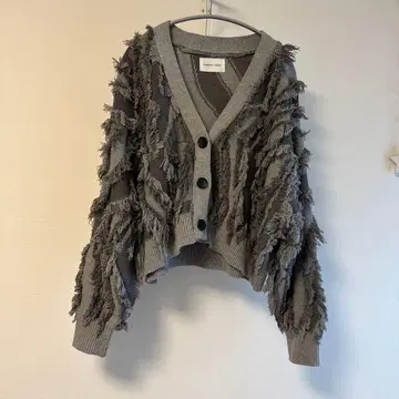 프린지 니트 가디건