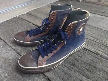 90s CONVERSE 네이비/브라운 하이컷 스니커즈