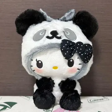 산리오 팬더 헬로키티 텍스타일 리본 BIG 봉제 인형 블랙