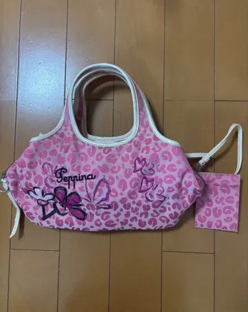 Troping 핑크 레오파드 무늬 토트백