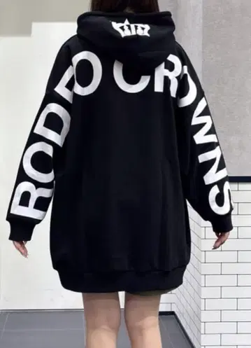 로데오 크라운 로고 후드티 원피스