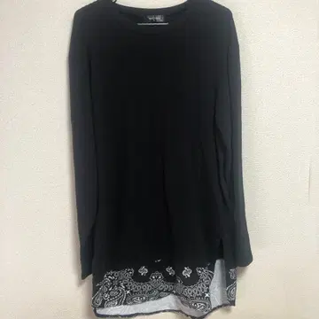 RAG VOICE 블랙 칠부 긴팔 티셔츠