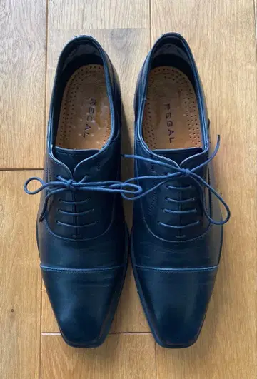 [ REGAL ] 블랙 스트레이트 팁 레이스업 26.5cm