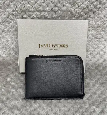 [ 미사용품 ] J&M DAVIDSON L자 지퍼 컴팩트 지갑 블랙