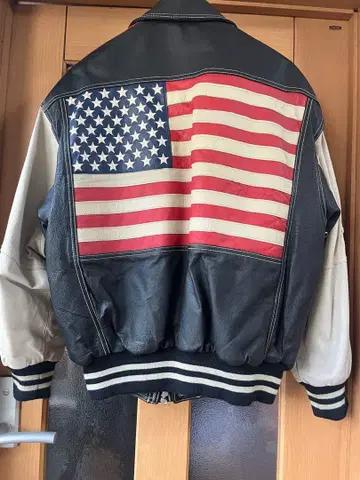 미국 국기 디자인 가죽 자켓