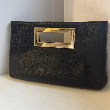 MICHAEL KORS 클러치백 가죽 x 골드 블랙