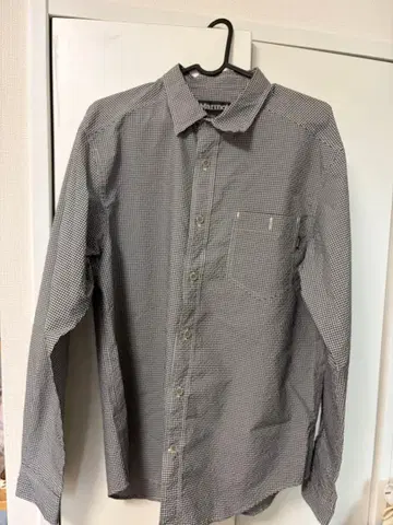 Marmot 블랙 화이트 체크 긴팔 셔츠