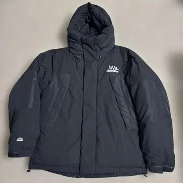 JaVa 후드 부착 다운 자켓 블랙