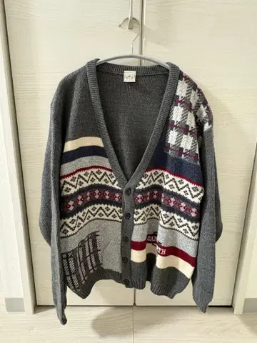 CAPENORTH 기하학 패턴 가디건 긴팔