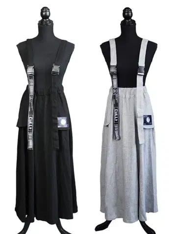 CuLLt TECH 멜빵 스커트 블랙 L 사이즈