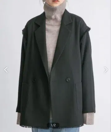 KBF 2WAY 트위드 자켓 소매 탈부착 가능 블랙